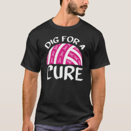 Camiseta Excavar por una cura Voleibol Octubre Cáncer de Ma