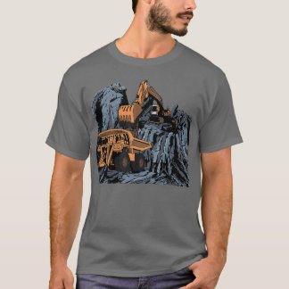 Camiseta Excavator Cargando Camión de volcado de minería