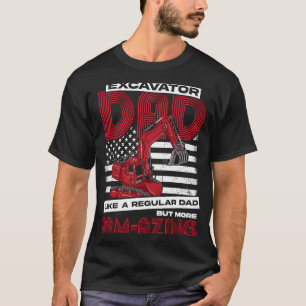 Camiseta Excavator Dad Us Flag
