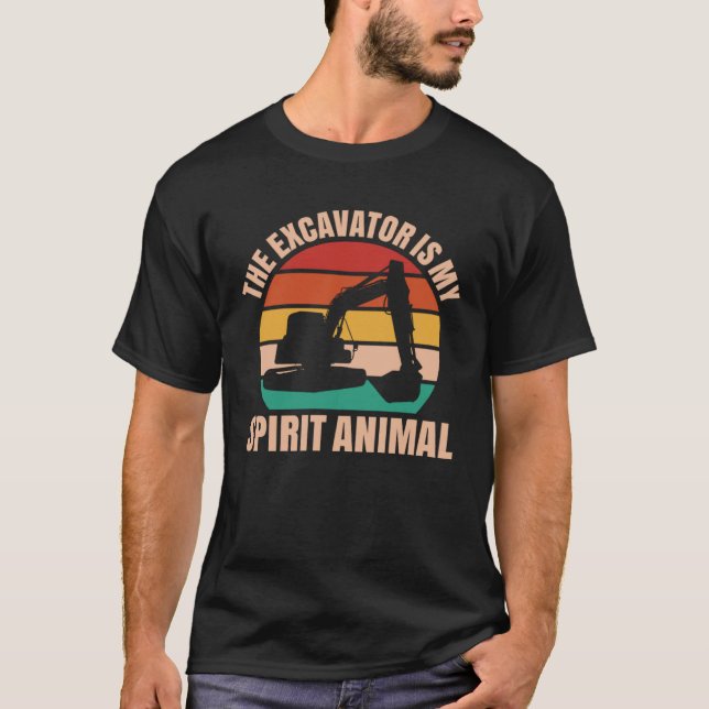 Camiseta Excavator Driver Spirit Animal Heavy Equipment Ope (Anverso)