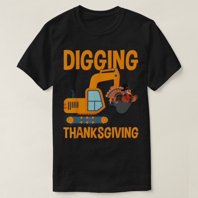 Camiseta Excavator Fall Digging Acción de Gracias Gracioso (Diseño del anverso)