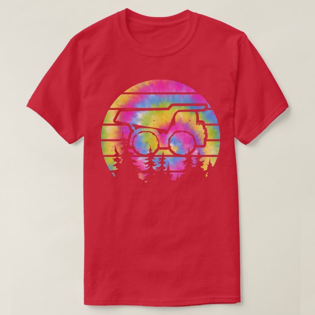 Camiseta Excavator Sunset Tie Dey Kids Dump Construction tr (Diseño del anverso)