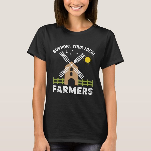 Camiseta Excavator  Support your local farmers (Anverso)