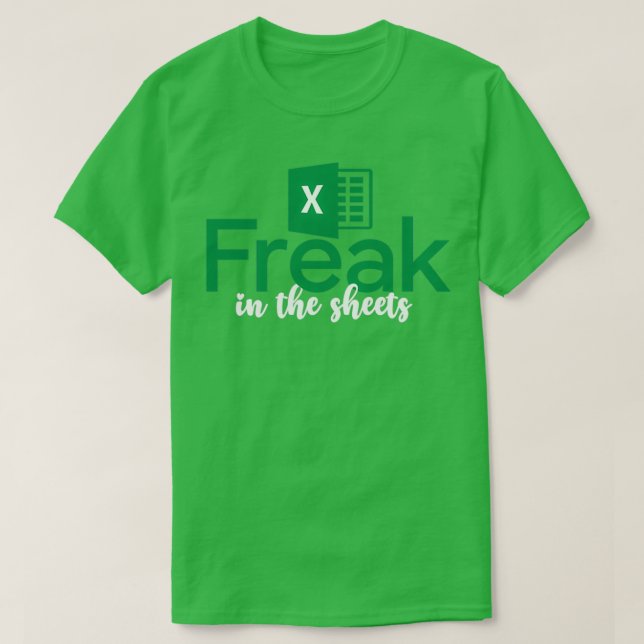 Camiseta Excel Freak en las hojas cómico contable (Diseño del anverso)