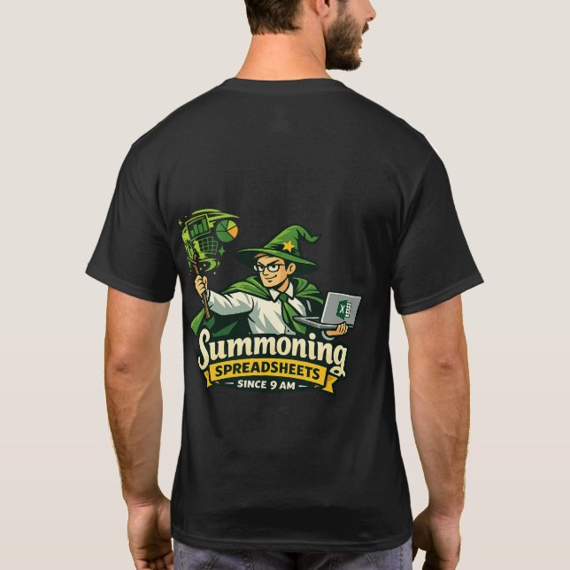 Camiseta Excel Mago – Hechicero Divertido de Hojas de Cálcu (Reverso)