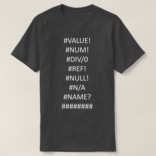 CAMISETA EXCEL PROBLEMAS (Diseño del anverso)