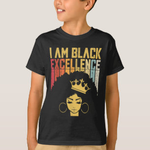 Camiseta Excelencia negra retro vintage Orgullo africano Hi