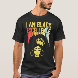Camiseta Excelencia negra retro vintage Orgullo africano Hi
