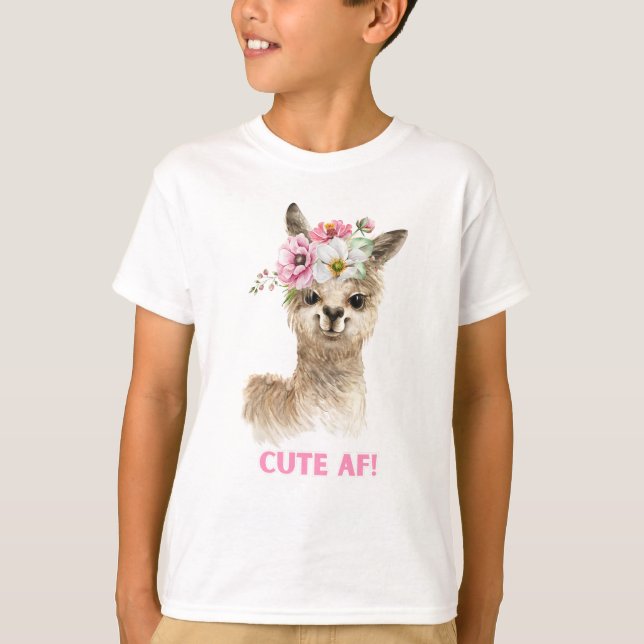 Camiseta ¡Excelente AF! Diseño de Llama de acuarela (Anverso)