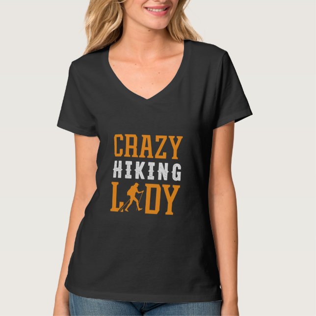 Camiseta Excelente estilo al aire libre con la loca dama de (Anverso)