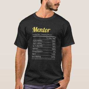 Camiseta Excelente Etiqueta De Nutrición Del Mejor Mentor P