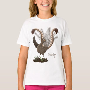 Camiseta Excelente ilustracion de personalizado de lyrebird