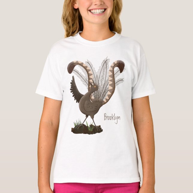 Camiseta Excelente ilustracion de personalizado de lyrebird (Anverso)