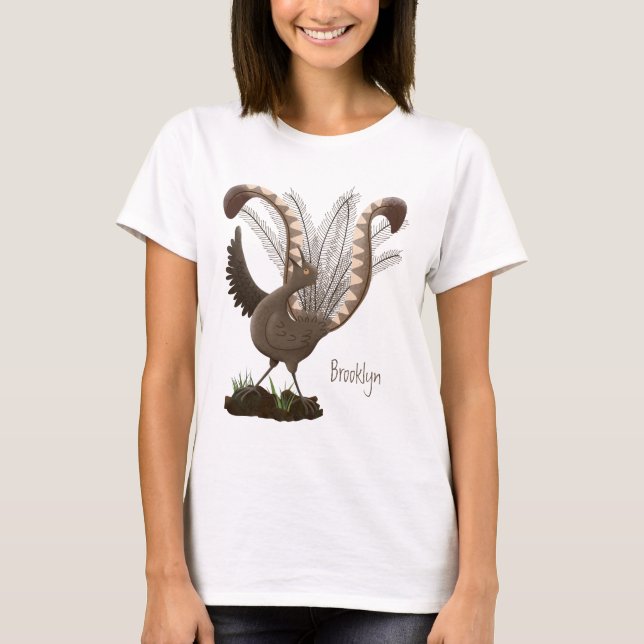 Camiseta Excelente ilustracion de personalizado de lyrebird (Anverso)