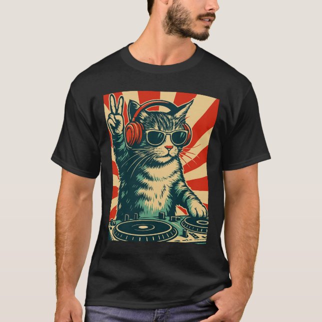 Camiseta exclusiva de DJ Cat Kitty, camiseta gráfi (Anverso)