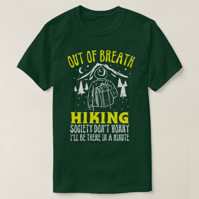 Camiseta excursión sin aliento sociedad divertida excursión (Diseño del anverso)