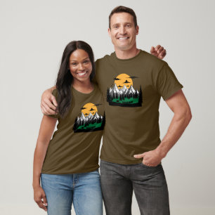 Camiseta excursionismo y acampada en montaña gráfico