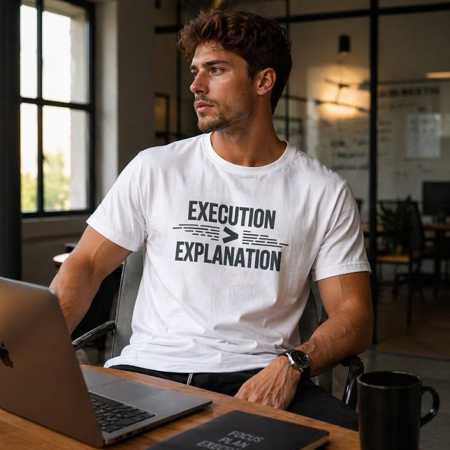 Camiseta Execution Greater Than Explanation Founder Mindset (Subido por el creador)