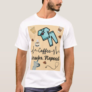 Camiseta Exfoliaciones médicas con palabras "Café, crubos,