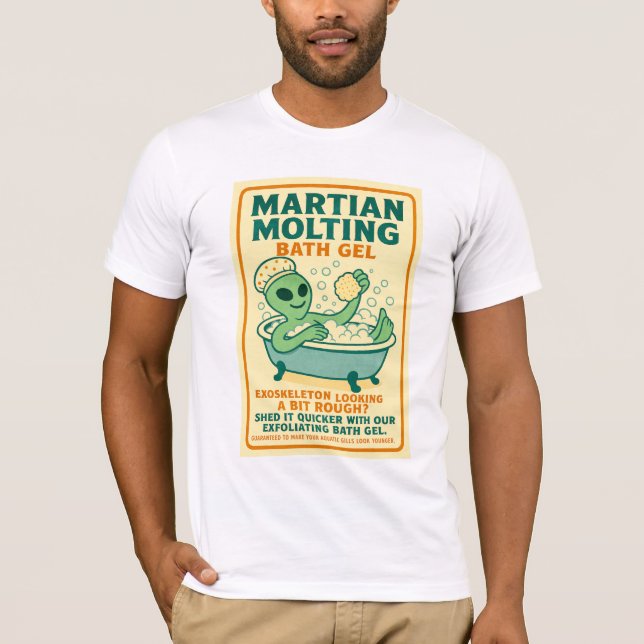Camiseta Exfoliante marciana Alien Bath Gel Retro de los añ (Anverso)