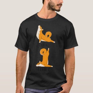 Camiseta Exhalación de inhalación Shiba Inu Yoga