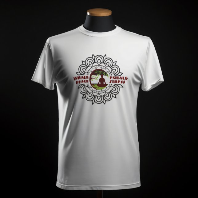 Camiseta Exhalación de paz inhalatoria estrés Yoga Meditaci (Subido por el creador)