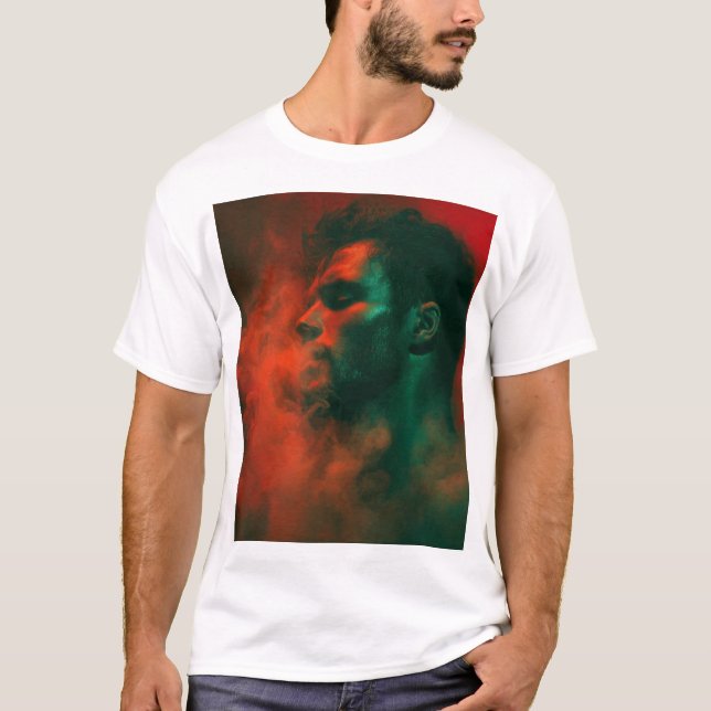 Camiseta Exhale in Crimson – Red and Green (Anverso)