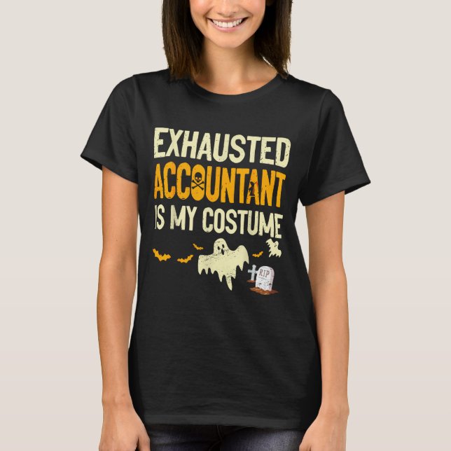 Camiseta Exhausted Accountant Cpa Halloween Funny Accountan (Anverso)