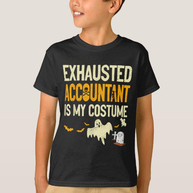 Camiseta Exhausted Accountant Cpa Halloween Funny Accountan (Anverso)