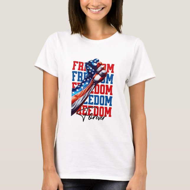 Camiseta Exhibición de Poder de la Bandera de EE. UU. Puño  (Anverso)