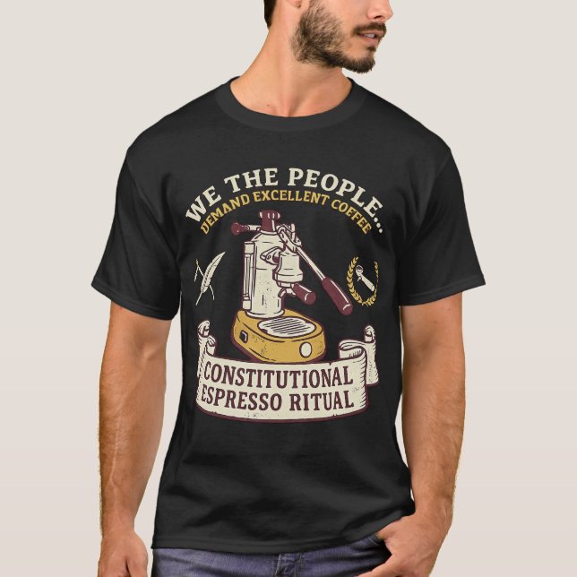 Camiseta Exigimos Constitución de Café Excelente (Anverso)