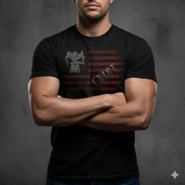 Camiseta EXIST Skull Distressed American Flag Patriotic Tee