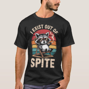 Camiseta Existo De La Graciosa Vintage Raccoon