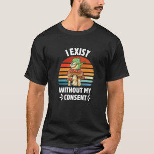 Camiseta Existo Sin Mi Consentimiento Gracioso Frog Banjo S