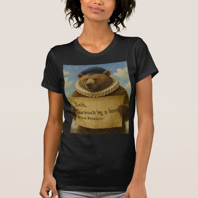 Camiseta Exit, pursued by a bear Shakespeare quote bear (Anverso)