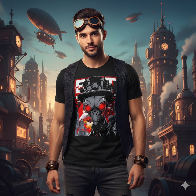 Camiseta Exit System | Retro Steampunk Alien Tee (Subido por el creador)