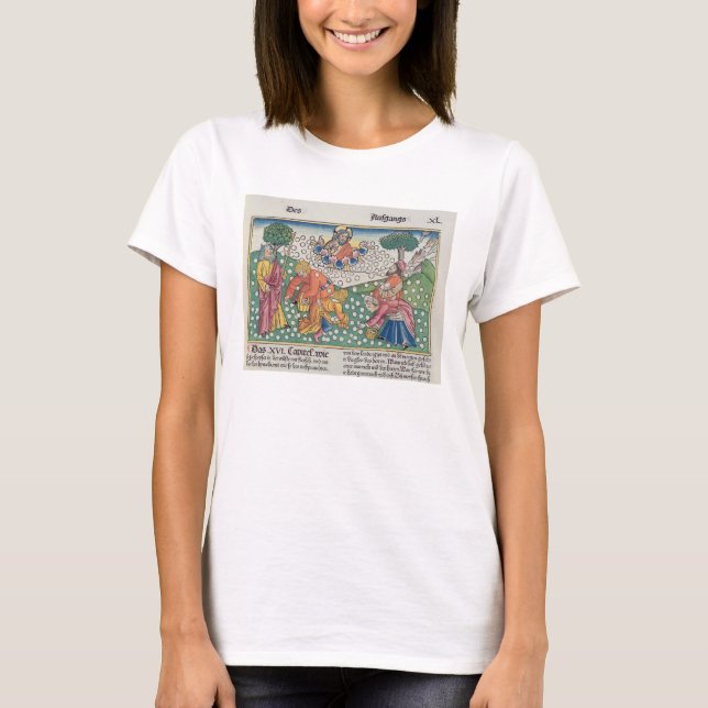 Camiseta Éxodo 16 13-22 Dios provee codorniz y maná al (Anverso)
