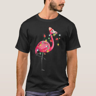 Camiseta Exotic Flamingo Xmas Lights Summer Hawaii Christma