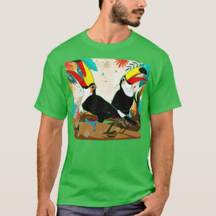 Camiseta Exotic Leaves Birdwatching Lover Ornithologist Tro