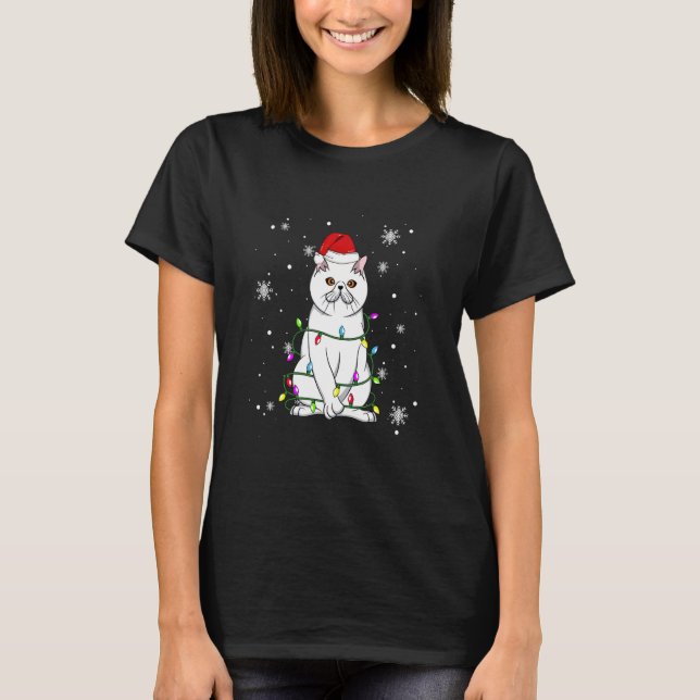 Camiseta Exotic Shorthair Cat Christmas Lights Christmas Ca (Anverso)