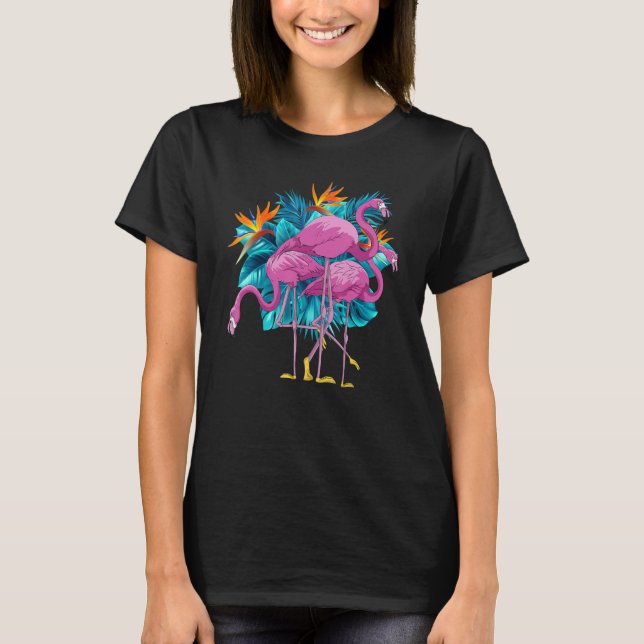 Camiseta Exótico Ave Animal Lover Wildlife Pink Tropical Pi (Anverso)