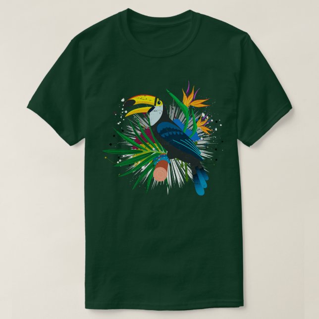 Camiseta Exótico Bird Retro Toucan (Diseño del anverso)