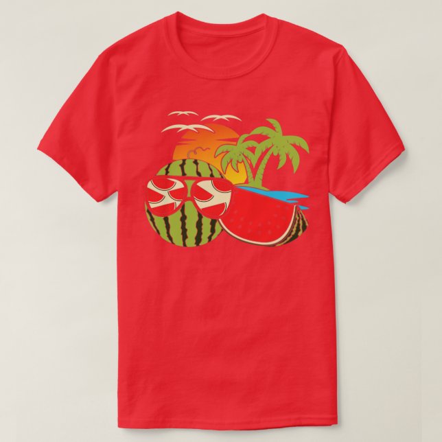 Camiseta Exótico Sunset Funny Melon Sungafas Tropicales Sum (Diseño del anverso)