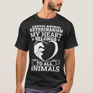Camiseta Exótico Veterinario De Animales Mi Corazón Pertene