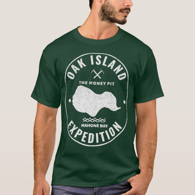 Camiseta Expedición de Isla de Oak Treasure Hunting Retro (Anverso)