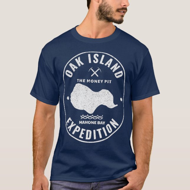 Camiseta Expedición de Isla de Oak Treasure Hunting Retro (Anverso)