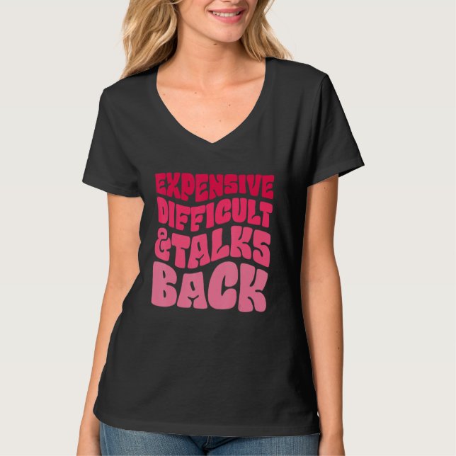 Camiseta Expensive Difficult And Talks Back Messy Bun Leopa (Anverso)