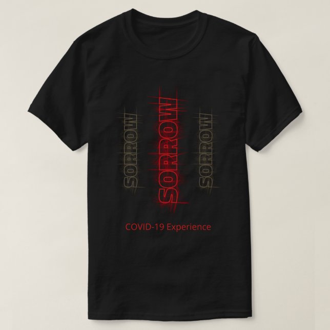 Camiseta Experiencia COVID-19, Personalizable rojo de virus (Diseño del anverso)