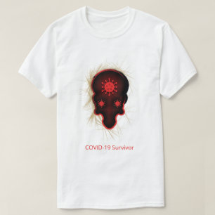 Camiseta Experiencia COVID-19, sobreviviente, cráneo negro