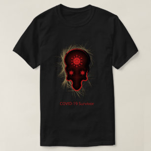 Camiseta Experiencia COVID-19, sobreviviente, cráneo rojo y